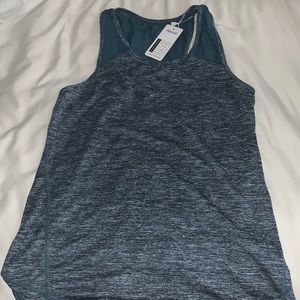 Blue workout tank top